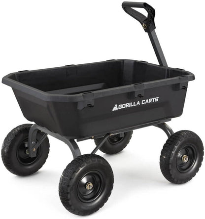 7GCG-NF Heavy-Duty Poly Dump Garden Cart with No-Flat Tires, 7 Cubic Feet, 1200-Pound Capacity, Black, Amazon Exclusive